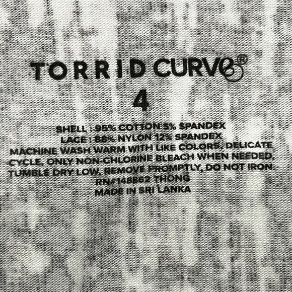 NWT TORRID Thong Pantie Underwear 4X Jersey Lace Black White - Picture 4 of 4